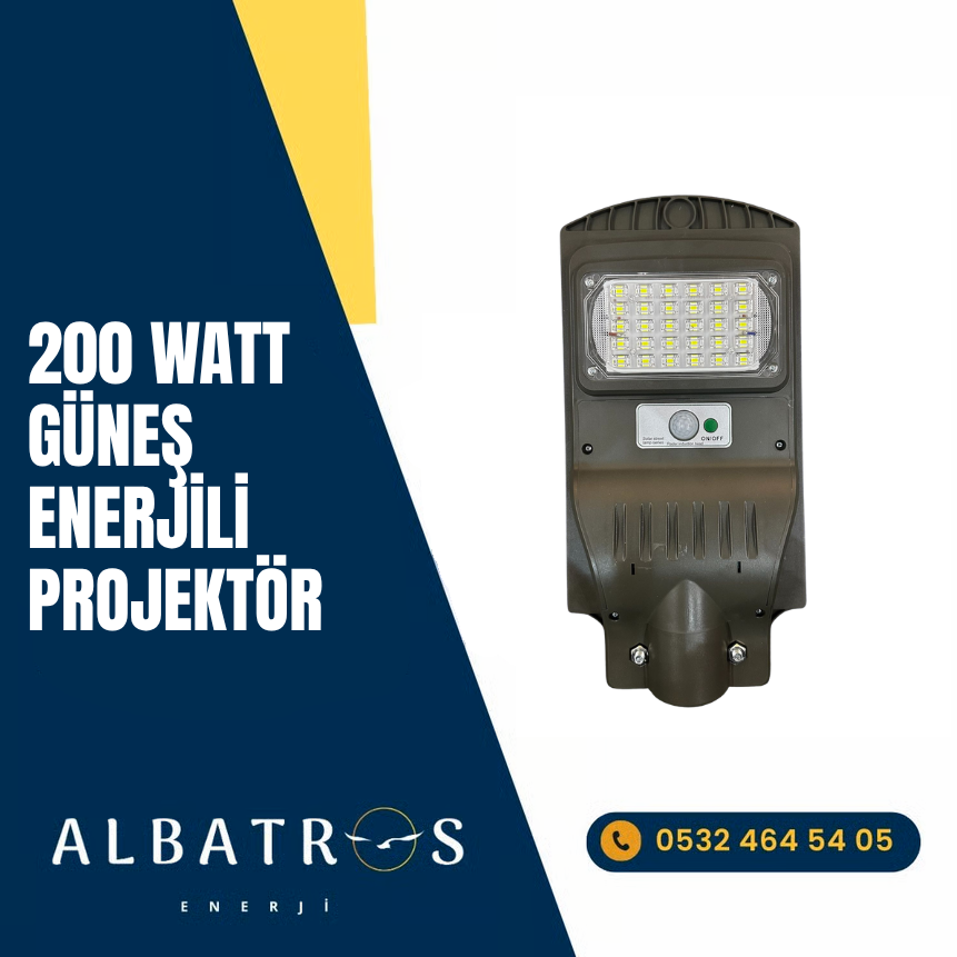 200 W GÜCÜNDE DEV GÜNEŞ ENERJİLİ PROJEKTÖR