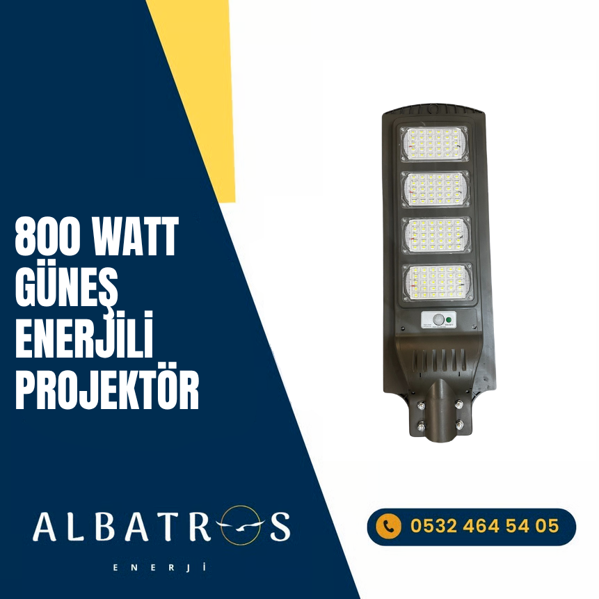 800 W GÜCÜNDE DEV GÜNEŞ ENERJİLİ PROJEKTÖR