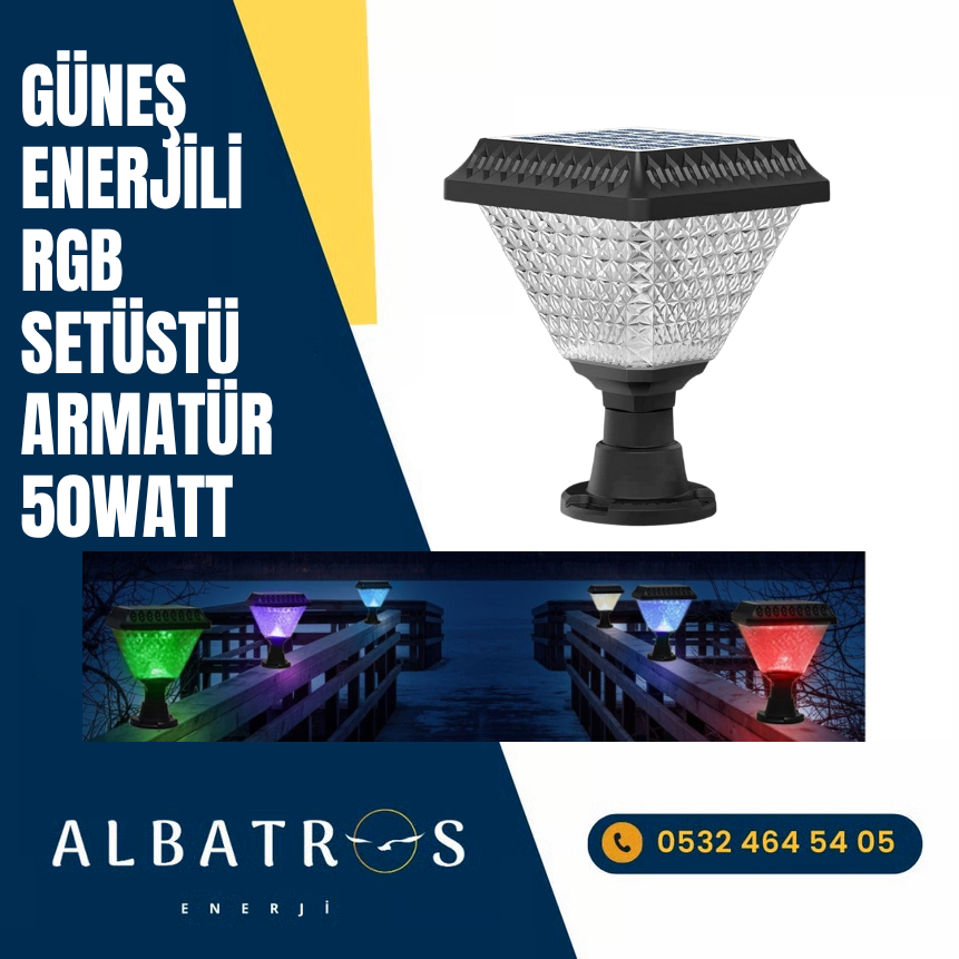 50W Güneş Enerjili RGB Setüstü Armatür