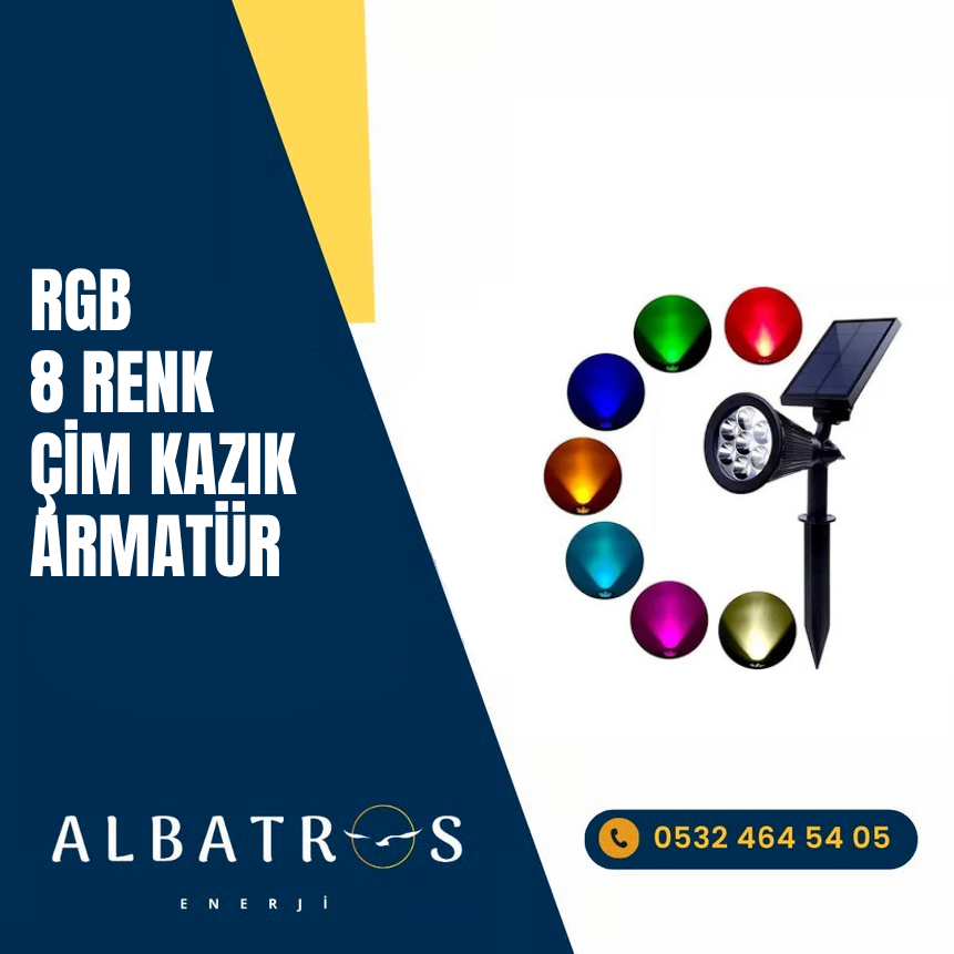 RGB 8 RENK ÇİM KAZIK ARMATÜR